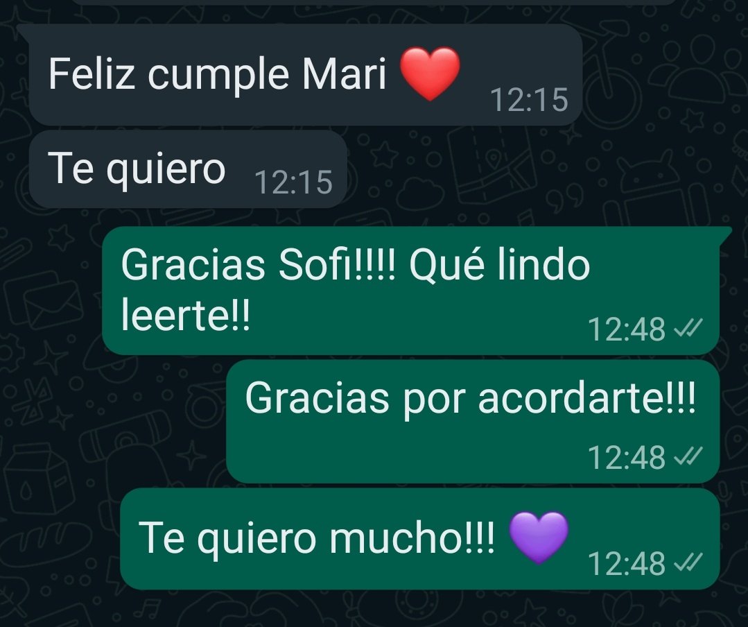 marduchi's tweet image. Lo último que te leí y que te dije es lo mucho que te quiero. Me guardo este mensaje por siempre y todo lo compartido. Beso al cielo chiquita!