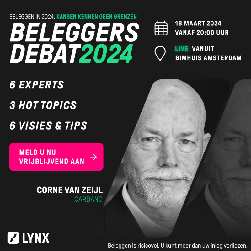 lynxbeleggen's tweet photo. #LYNXBeleggersdebat 2024: op 18 maart organiseert LYNX het grootste beleggersdebat van de Benelux.

💡 6 experts delen hun visie en tips voor 2024

📅 18-03-2024

📧 Schrijf u vrijblijvend in: https://t.co/jn9xT4Wt68

#Beleggen kent risico’s. U kunt meer dan uw inleg verliezen.