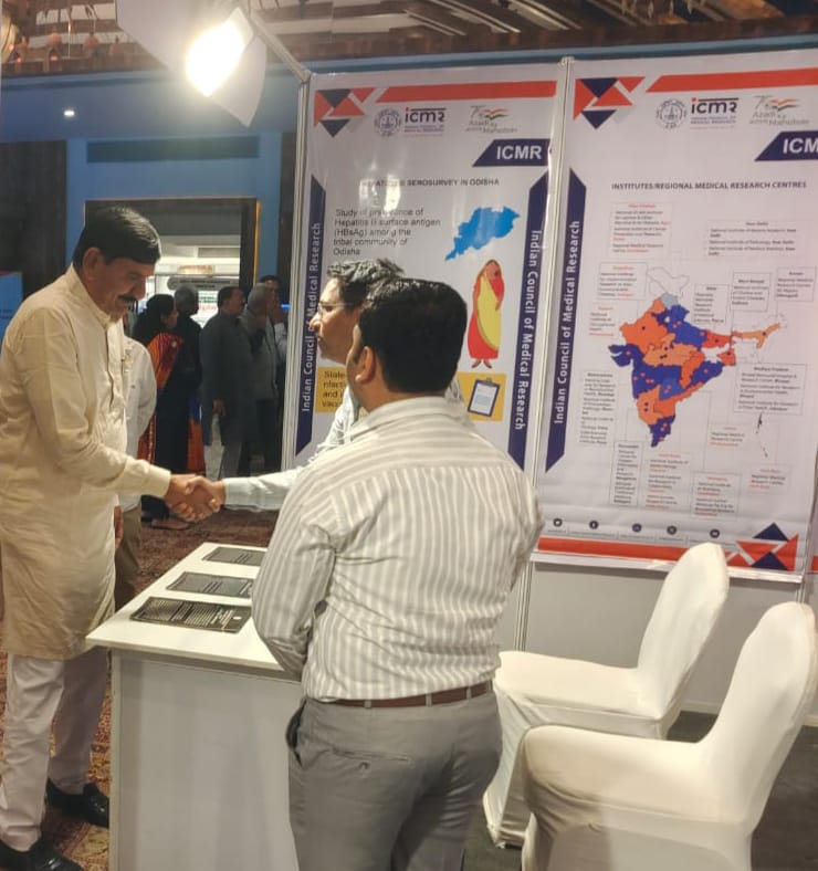 ICMR-NIOH is participating in the Mega Exhibition on Rural Technology & Aatmanirbhar Bharat, Garvi Gujarat-2024 on behalf of @ICMRDELHI. Hon’ble MP Sh @MohanbhaiBJP graced the stall with his presence and saw the scientific work of the institutes. #AtamanirbharBharat #GarviGujarat