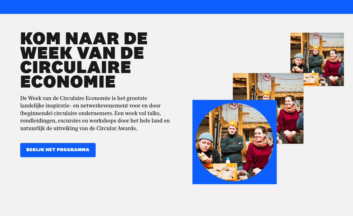 De Week van de Circulaire Economie is van start gegaan! 
Dit jaar biedt het programma wederom een scala aan evenementen verspreid over het hele land, die inspireren en informeren over de mogelijkheden van een circulaire toekomst. hubs.li/Q02n7R4q0