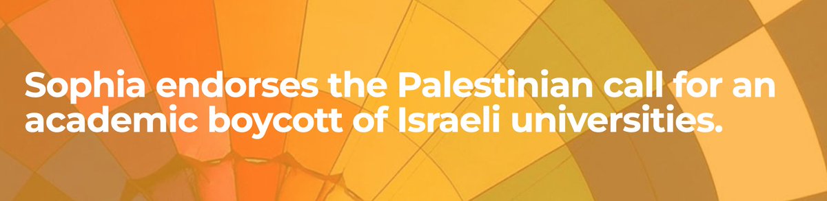 Sophia, the Belgian network for Gender Studies, endorses the Palestinian call for an academic boycott of Israeli universities @PACBI . Read more here: sophia.be/nl/2024/02/26/…