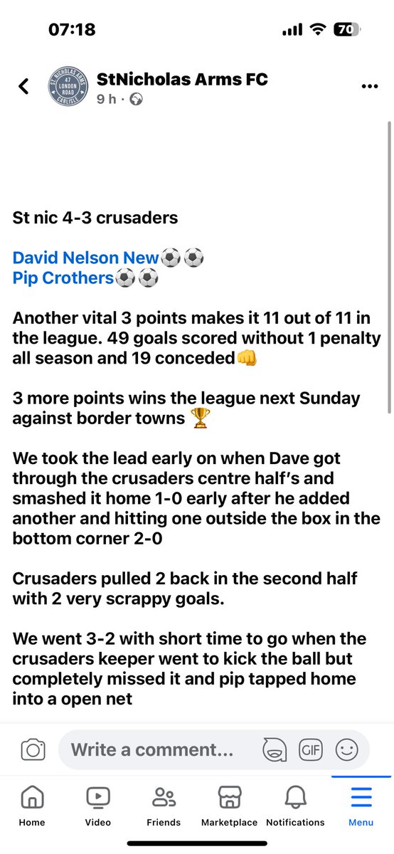 St Nicholas arms FC tweet media