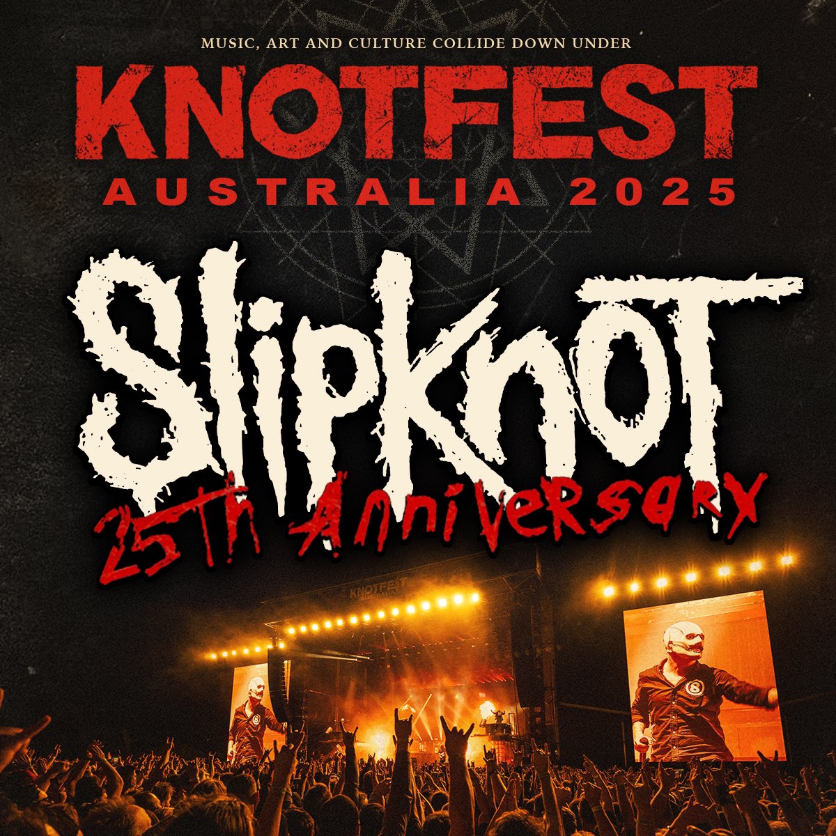 See you in 2025 🇦🇺 To secure first access before any other presale, get your tickets now for 2024 and join our friends @Pantera, @Disturbed, and @lambofgod next week at @KnotfestAu 2024. knotfest.com/australia