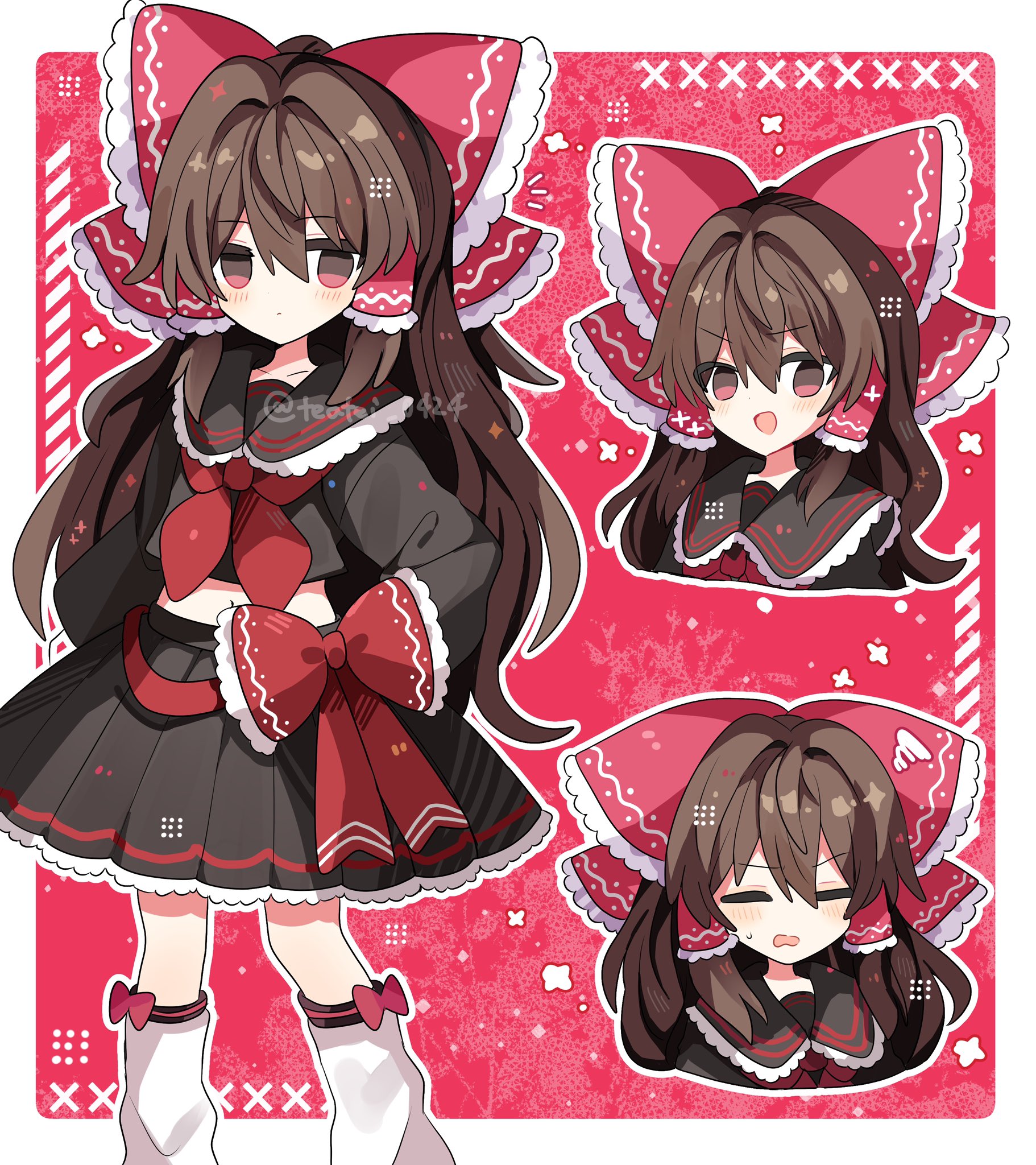白茶てい◇東1シ30b◇い20b в X: „黒セーラー霊夢さん🧣 #東方
