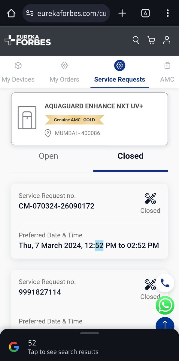 immuki's tweet photo. @EurekaForbes why the request was closed without a visit?? Need an answer https://t.co/PskON2OKjK