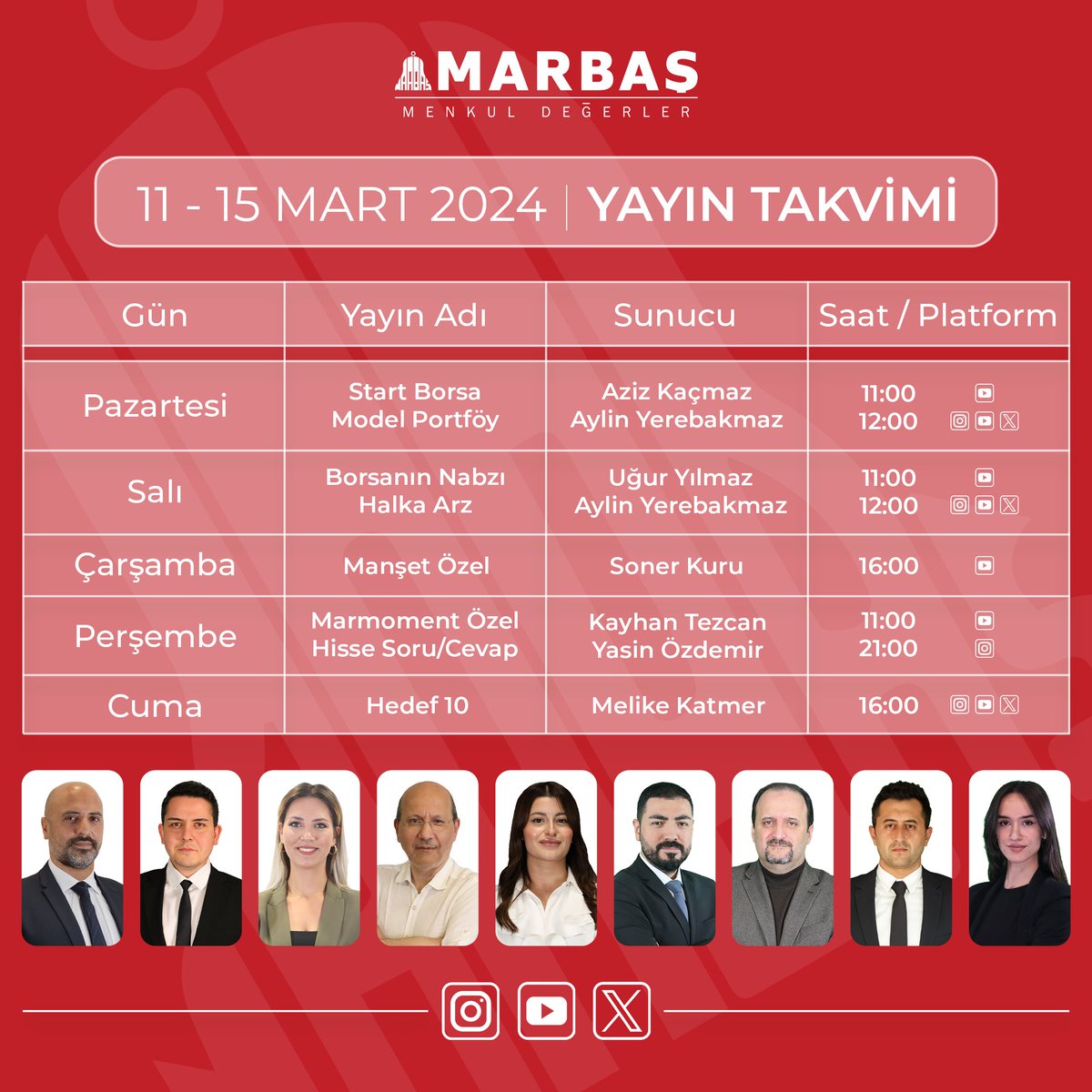 MARBAS_MENKUL's tweet photo. 📍Haftalık Yayın Takvimi
#marbasla #herzamanyanında https://t.co/vAbCbjreS4