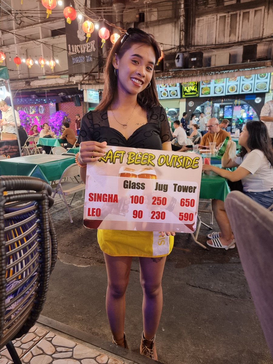 Draft beer service with a smile #patpong #Bangkok #Thailand #gogobar #beergarden #redlightdistrict #asiangirlsonly
