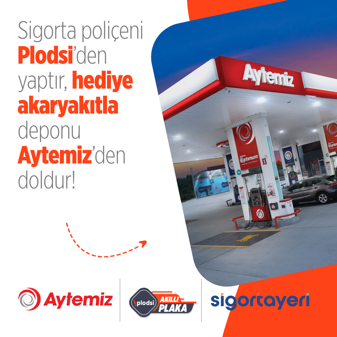 Plodsi ile trafik sigortan için 150 TL, kasko sigortan içinse 500 TL hediye Akaryakıt Aytemiz’den! ✨Akaryakıtta avantaj yaratan uygulama PLODSİ AKILLI PLAKA ⚡🚘

🌎 Kampanyanın detayları için plodsi.com web sitemizi ziyaret edebilirsin.