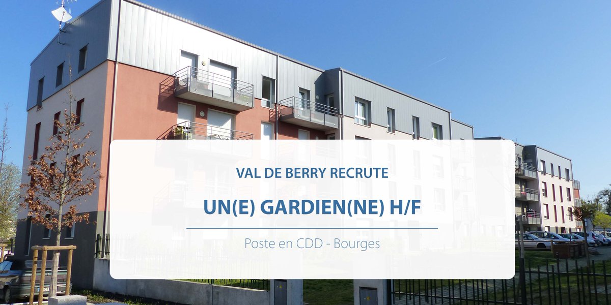 . @ValdeBerry recrute un(e) Gardien(ne) H/F. Poste en CDD basé à Bourges (18).

Annonce : valdeberry.softy.pro/offre/113712-g…

#Recrutement #Hiring #Gardien