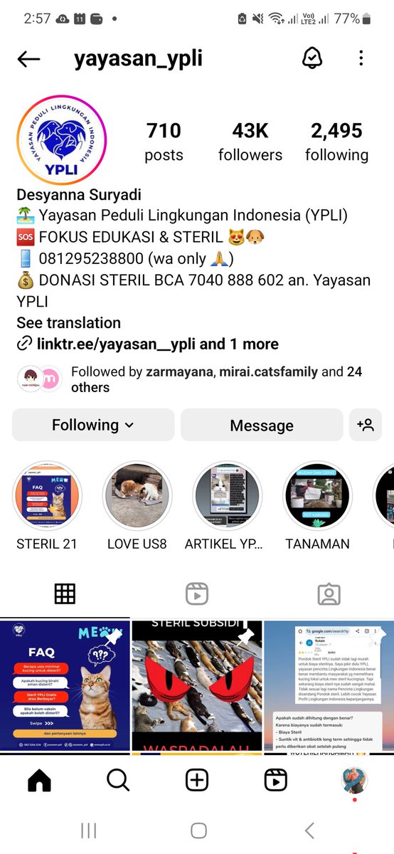 Yoonahsnh's tweet photo. Tweet ini adalah tweet apresiasi khusus untuk tim dokter dan para pekerja di klinik YPLI (Yayasan Peduli Lingkungan Indonesia). Mereka tuh keren banget! Selain edukasi #ProSteril kucing, #WajibEartip, biaya dan kualitas layanan yang terjangkau serta memuaskan, mereka rutin -- https://t.co/ILNSZf2DIG