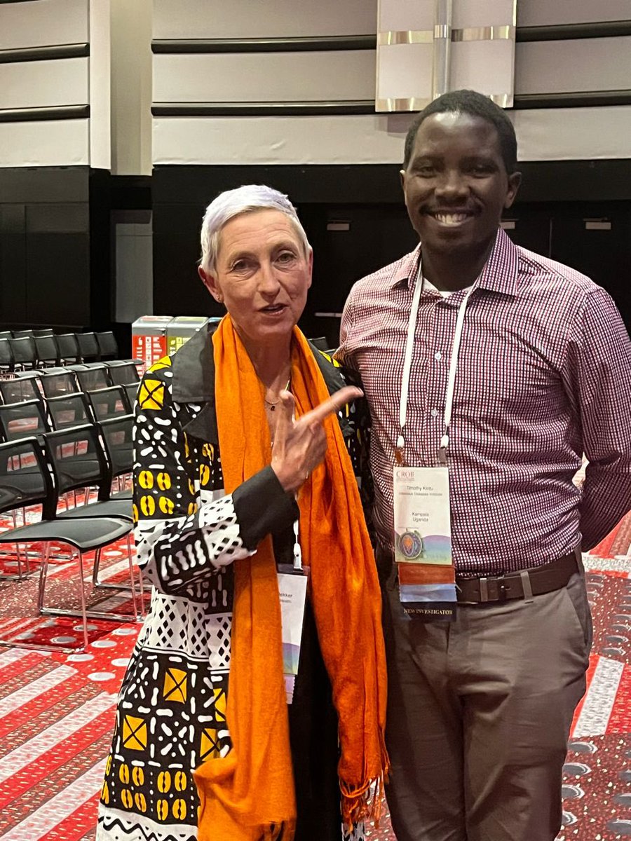 Our Co-chair @kintu_t had the privilege of meeting with our esteemed advisory board member, Linda Gail Bekker, at a Conference on Retroviruses and Opportunistic Infection. #CROI2024