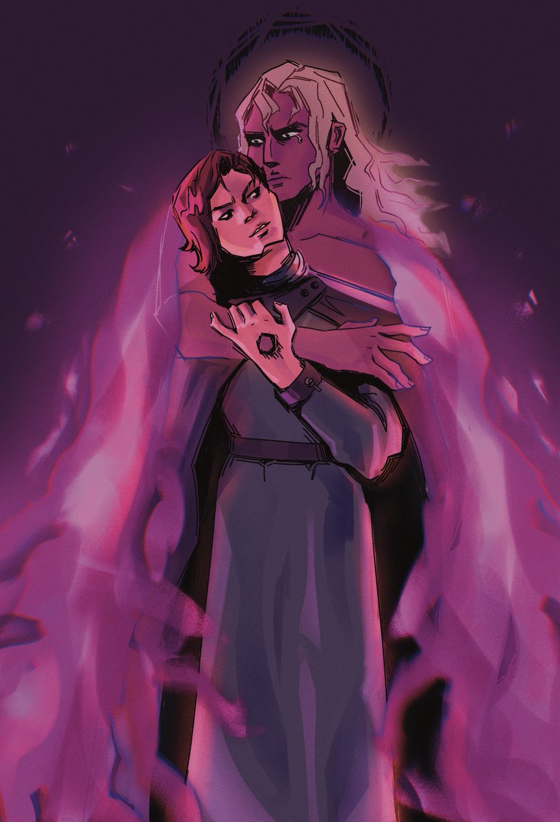 oziads's tweet photo. happy (really, really) late secret samol, @c0unterweighted!!
i drew maelgwyn haunting ephrim in a gay way for you 🔥⚔️🌑
#SecretSamol #FriendsattheTable https://t.co/K14Dn5BE4A