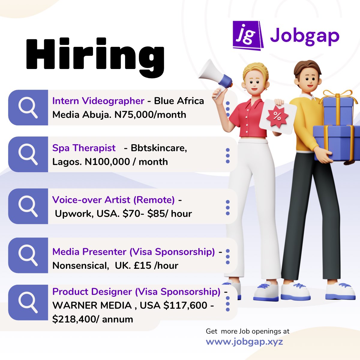 Jobgap_xyz's tweet image. Currently Hiring 

Visit jobgap.xyz now to apply. 

#hiring #recruiting #jobgap