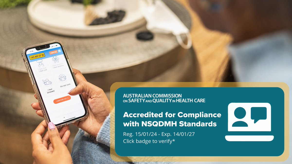 Proud to announce we are now accredited to the National Safety and Quality Digital Mental Health Standards. This demonstrates our commitment to delivering safe and effective online treatment and support to our consumers, carers and clinicians. @healthgovau #DigitalMentalHealth