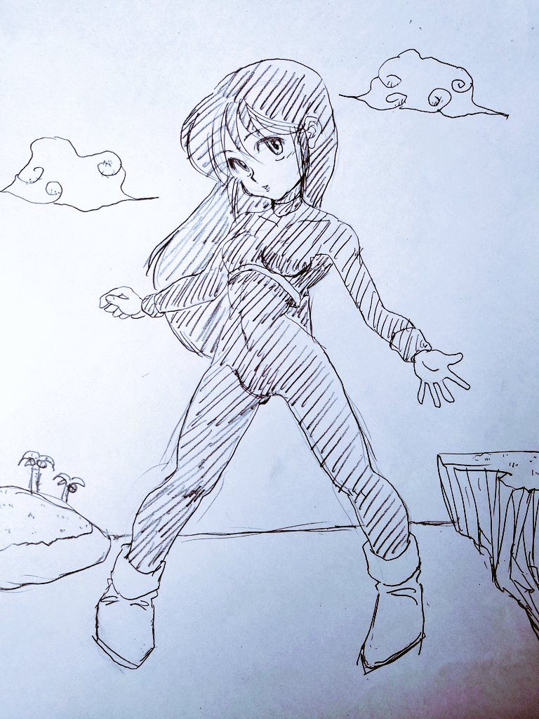 今日のお昼のお絵描き♪
普段なるべく
出さないようにしていますが
鳥山明先生の影響は
めっちゃ受けています。
なんで普段出さないかというと
体型一つ
背景一つからでも
先生のデザインの
個性がすごすぎて
ちょっと似ているだけで
あれ?これって
先生のパクリでは?
ってバレちゃうからですw