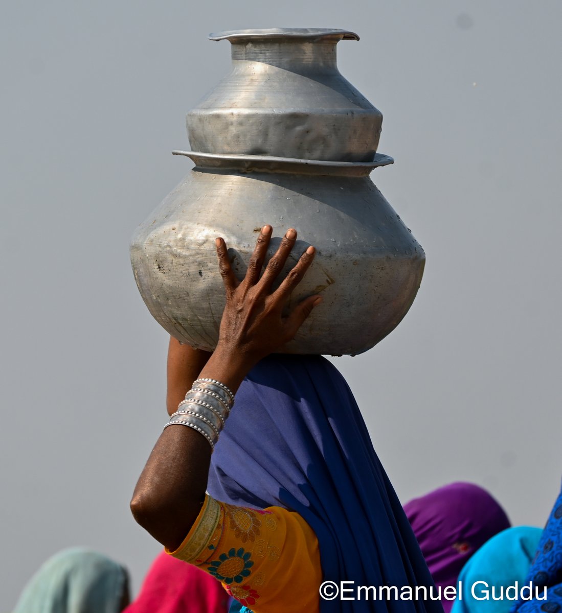 Indus woman with her hardworking effort to bring water for family. Photo taken in a village near Mirpurkhas of Sindh Pakistan.