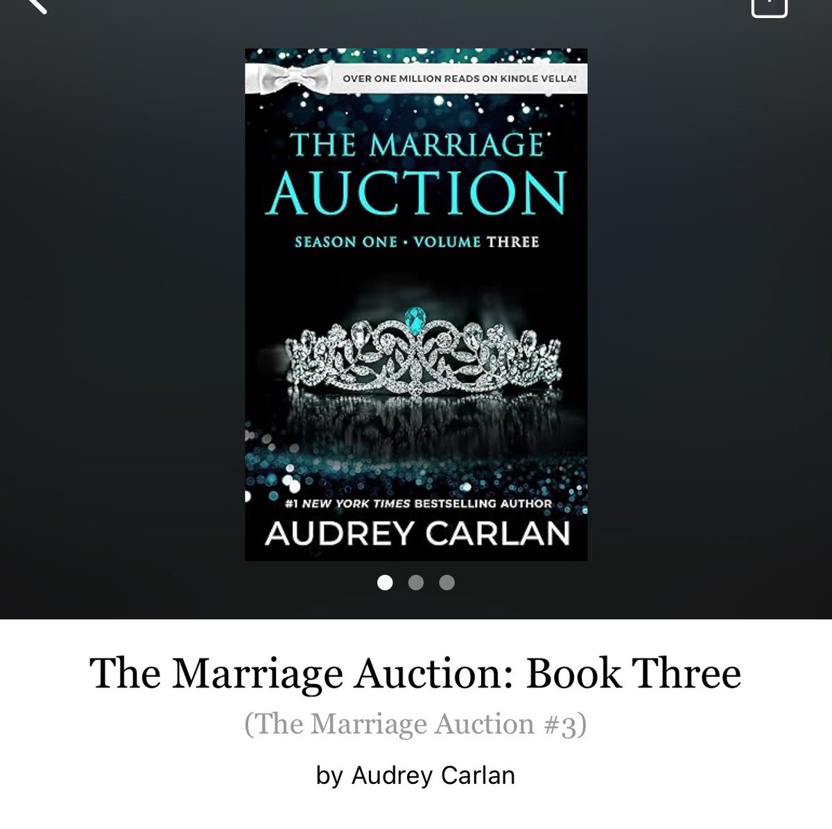 The Marriage Auction: Book 3 by Audrey Carlan 

#TheMarriageAuctionBook3 by #AudreyCarlan #6074 #30chapters #318pages #223of400 #kindleunlimited #Audiobook #99for25 #Book3of4 #series #february2024 #clearingoffreadingshelves #whatsnext #readitquick