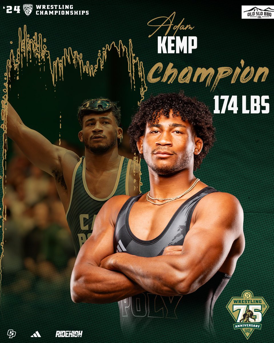 CalPolyWrestle's tweet photo. How it feels to win a Pac-12 title🥇😤

Congrats Adam, you’re forever a champion!!

#RideHigh🐎 https://t.co/C9j0wKSvTr