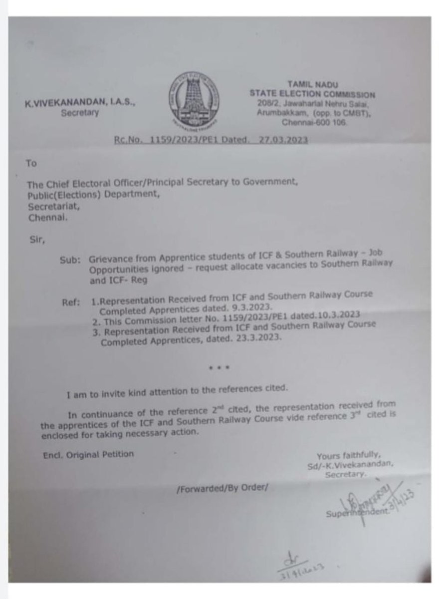 Praveen37199940's tweet photo. @TNelectionsCEO
@mkstalin
@RahulGandhi
@narendramodi
@RailMinIndia
On 11th of March 2024,CCAA from Southern Zone going to return their voter ID &amp;Aadhaar card at their district Collector office with their family
CCAAOf Southern Zone,Job Opportunities Ignored in Railway from 1998. https://t.co/pBMtkHDwO2