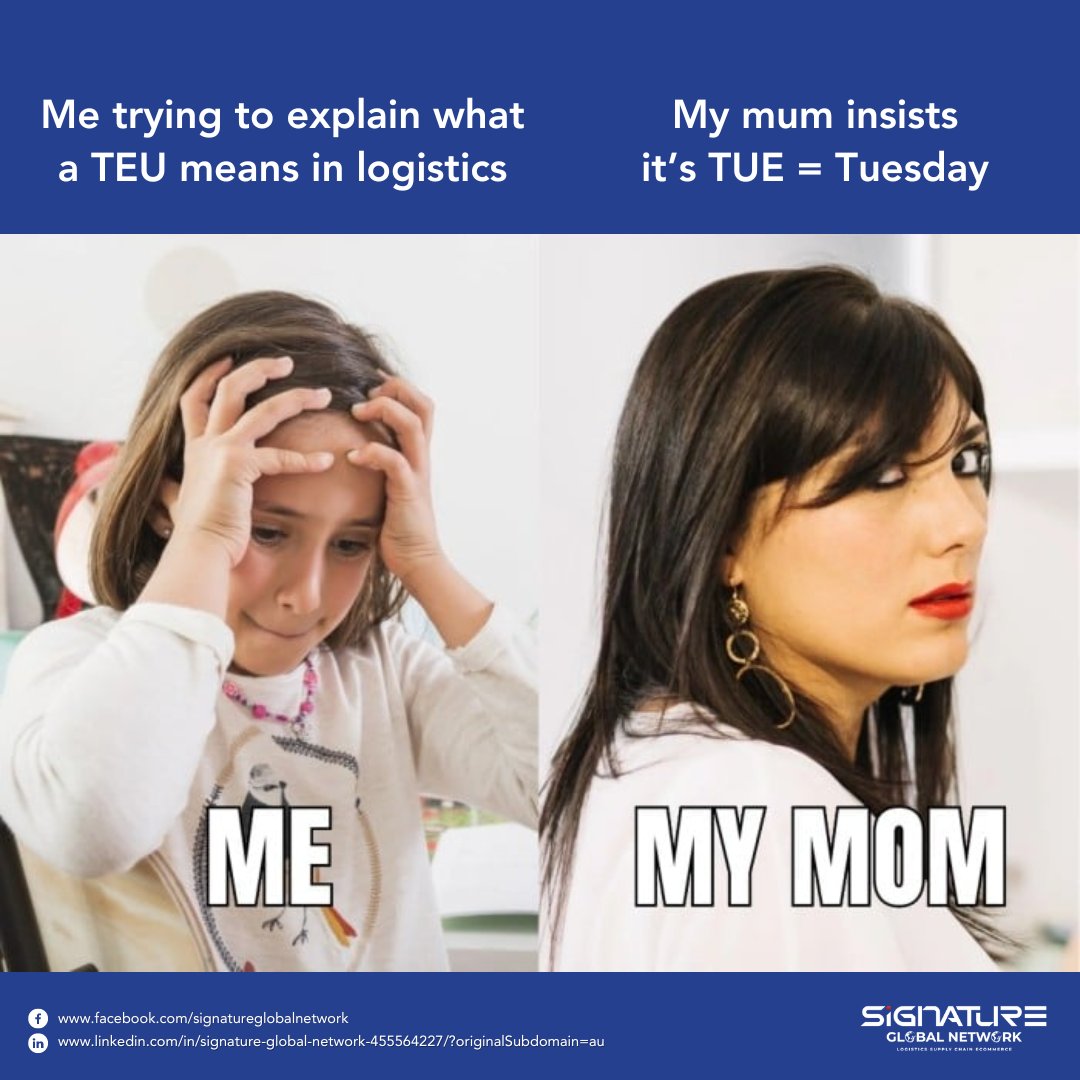 Signaturegln's tweet image. Me trying to explain what a TEU means in logistics to my mum.😂

#Logisticshumor #LogisticsLaughs #SupplyChainSmiles #FreightForwarderFunnies #EcommerceLaughs #ShippingHumor #LogisticsMemes #SupplyChainHumor #FunnyFreight #LogisticsLife #EcommerceComedy