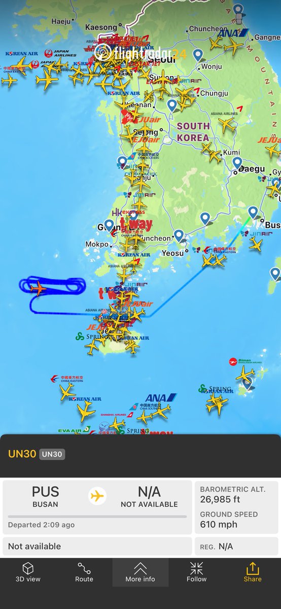 Flight UN30 from Busan 
fr24.com/UN30/3450883c interesting