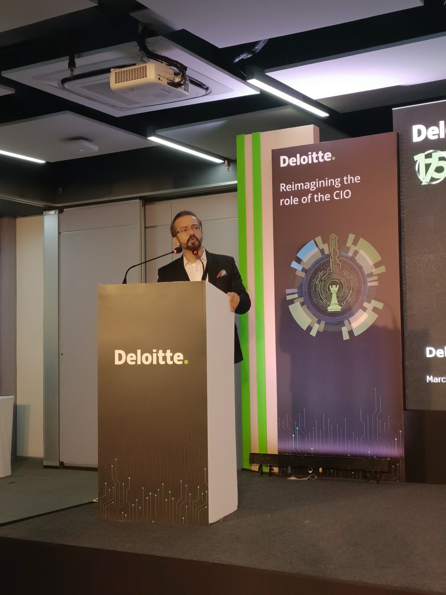 DeloitteIndia's tweet image. Insights from Deloitte's "FS tech leadership meet," a #CIOProgram initiative
Prakhar Tripathi, Partner, Consulting, Deloitte India, shared findings from a recent Deloitte survey, highlighting that it is important (cont) deloi.tt/3V81VG5