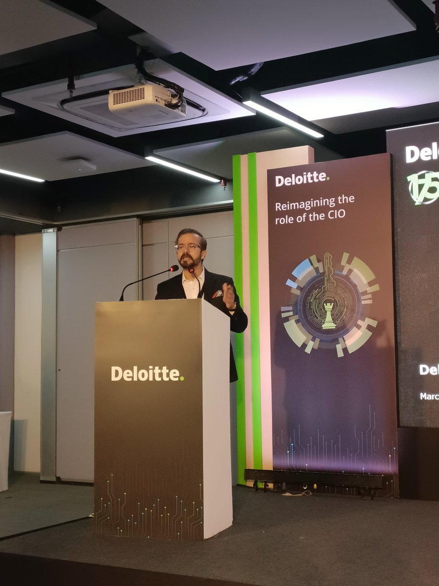 DeloitteIndia's tweet image. Insights from Deloitte's "FS tech leadership meet," a #CIOProgram initiative
Prakhar Tripathi, Partner, Consulting, Deloitte India, shared findings from a recent Deloitte survey, highlighting that it is important (cont) deloi.tt/3V81VG5