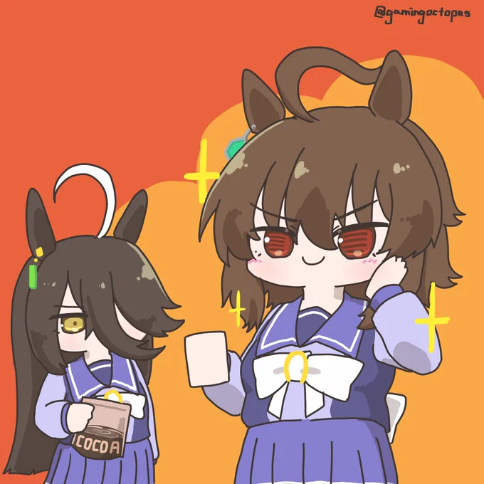 カフェにコーヒーを飲まされると思ってビクビクしていたらココアだったタキオン#ウマ娘 