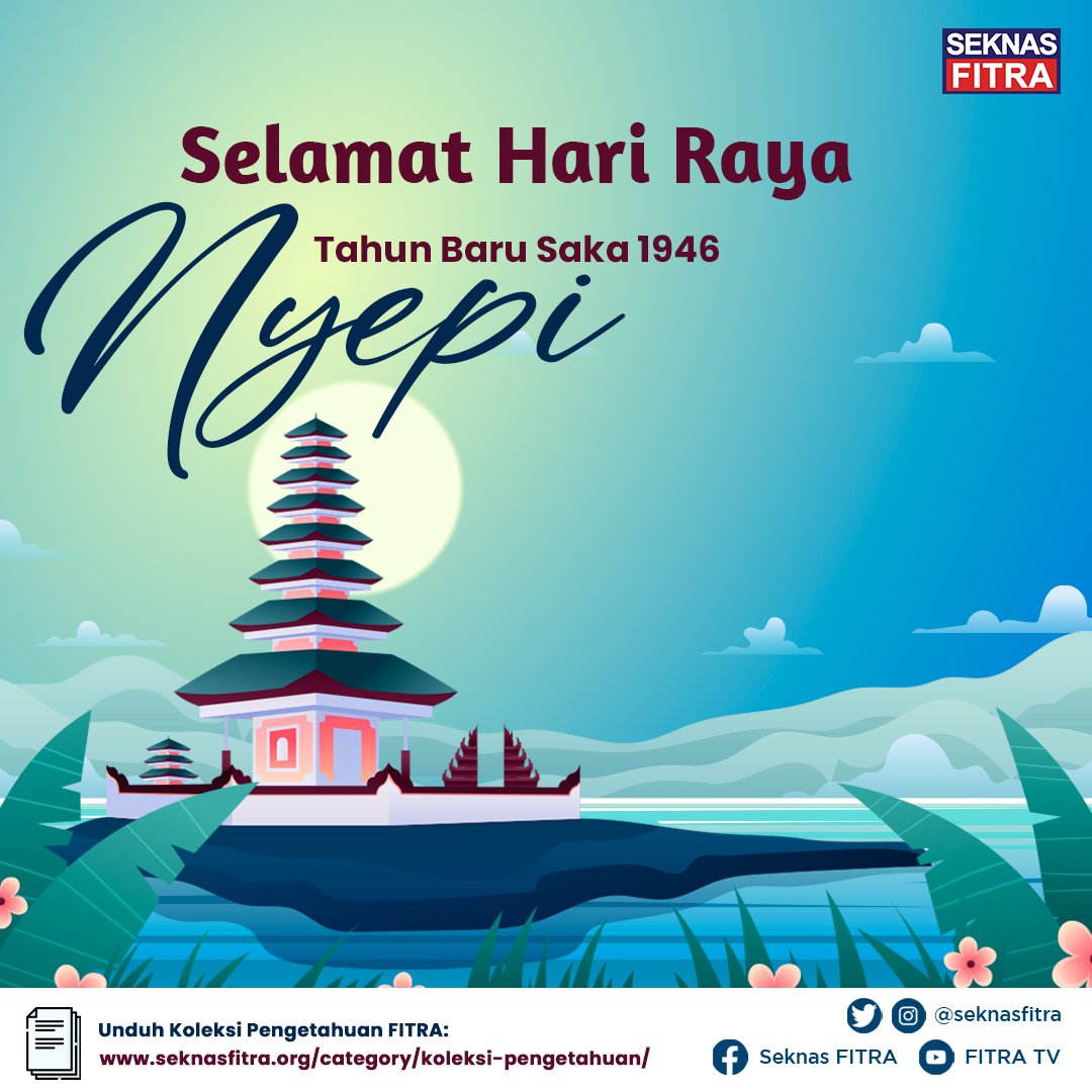 Rahajeng Rahina Nyepi 2024.

Semoga Tahun Baru Saka 1946 dapat menjadi awal dari kehidupan yang damai, sentosa, dan sejahtera.

#seknasfitra #literasianggaran #salamtransparansi #nyepi #nyepi2024