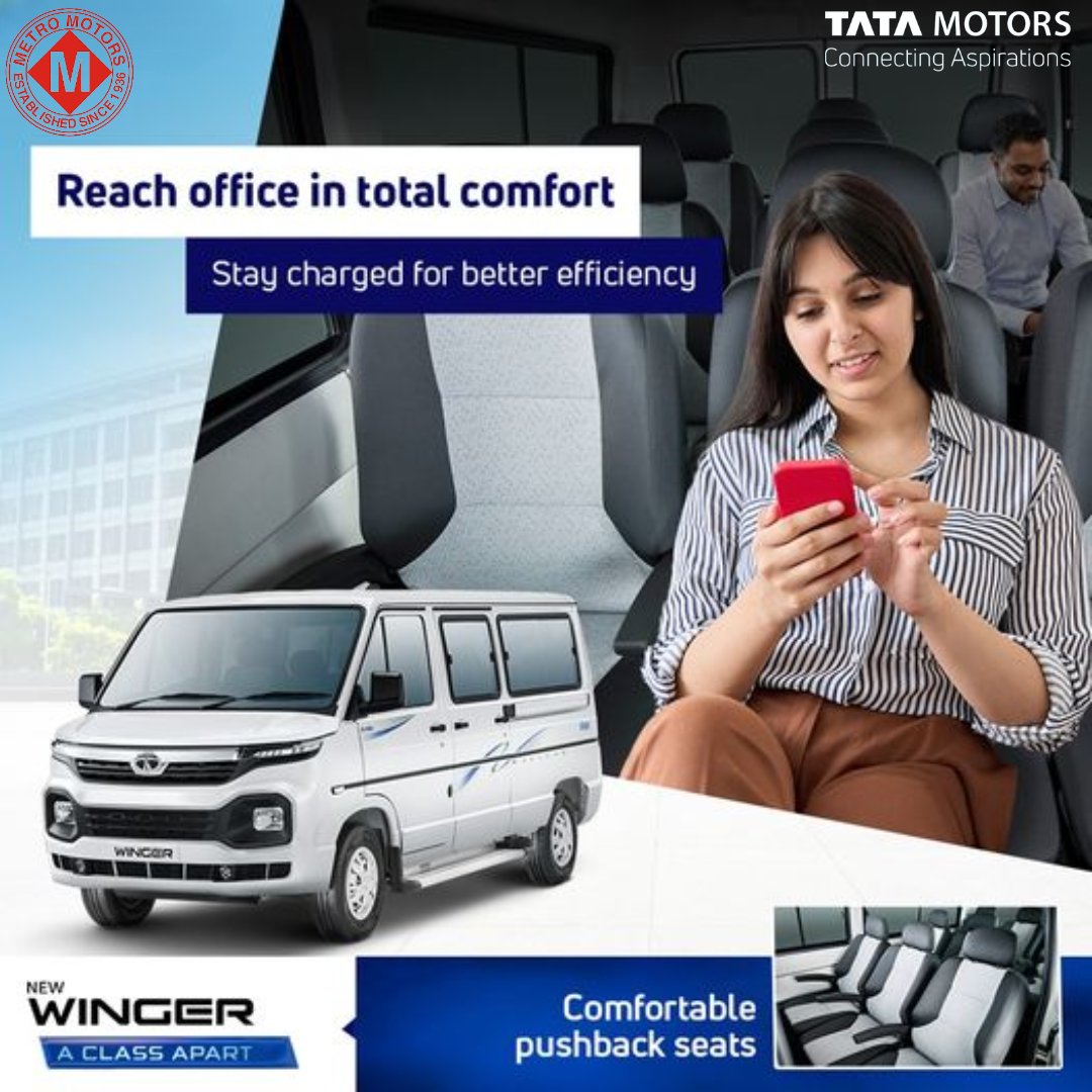 MetromotorsCv's tweet photo. Tata Winger is the ultimate vehicle for a luxurious and safe commute to work. It’s so spacious that you can transport your team to work with plenty of social distancing. It’s time to get Back to Business with Winger!
अधिक जानकारी के लिए कॉल करें - ☎️ 7411781225 ☎️
#Winger https://t.co/vIEbrOzIam