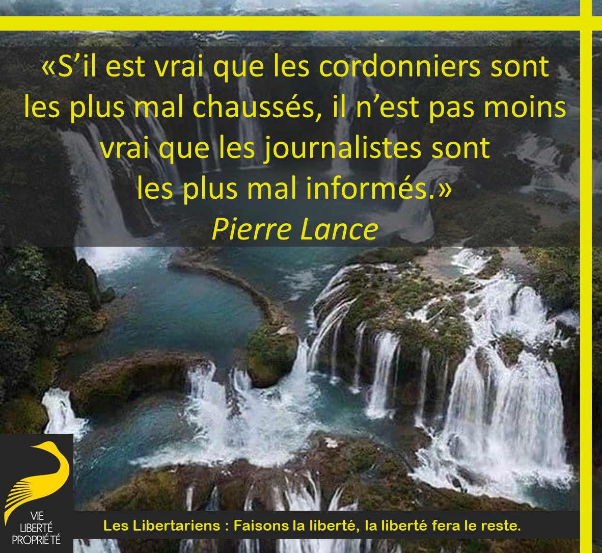 StephaneGeyres's tweet image. S’il est vrai que les cordonniers sont les plus mal chaussés, il n’est pas moins vrai que les journalistes sont les plus mal informés.
Pierre Lance
libertarien #Afuera 
#PenséeUnique #Autodidacte #Endoctrinement #Instruction #Propagande #Journalisme #Intellectuels #Information