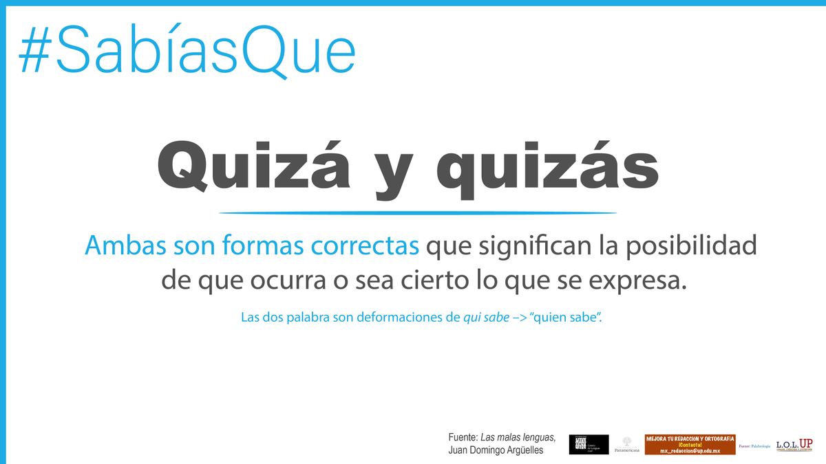 LinguaUP's tweet photo. 🤔 Y tú, ¿cómo lo dices o escribes?

@UPMexico | @Enfermeria_UP | @BellasArtes_UP | @EmpresarialesUP | @esdai | @FilosofiaUP | @UPingenieria https://t.co/nkE8JJrHHw