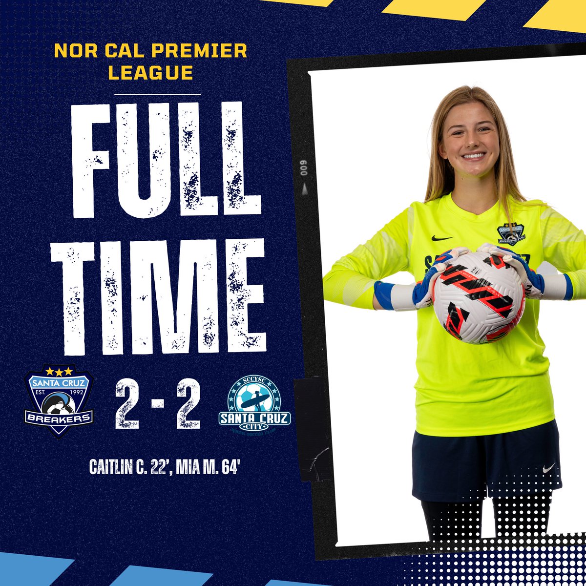 santacruzutdfc's tweet image. 🏁 FT: Santa Cruz Breakers 2 - 2 Santa Cruz City (U15G)
⚽ Caitlin C. 22&apos;, Mia M. 64&apos;
#santacruzbreakers #norcalpremier #soccer #youthsoccer #sayitwithyourcrest #nikesoccer #santacruz #santacruzcounty #nike #derby #est1992 #legacyisearned