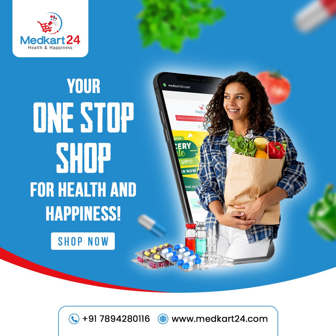 MedKart_24's tweet photo. 💊 Searching for your go-to spot for all things health-related? Look no further! Medkart24 is your one-stop shop for all your health needs. Let's embark on this journey together towards a happier, healthier you! #Medkart24 #HealthAndWellness #groceryandmedicine https://t.co/gqWii7NKJu