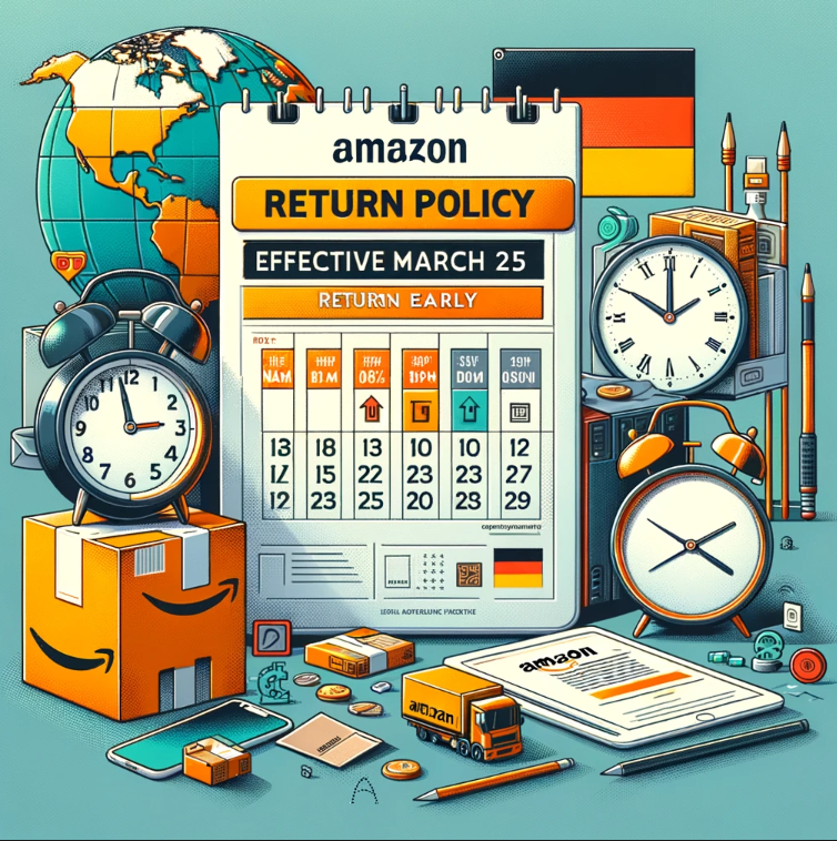 SellerSprite_EN's tweet image. 🚨 Amazon Europe updates return policy for electronics! Starting March 25, the return window is reduced from 30 to 14 days in Germany and Italy, with more countries to follow. Make sure to check your items early! #AmazonUpdate #ElectronicsReturn