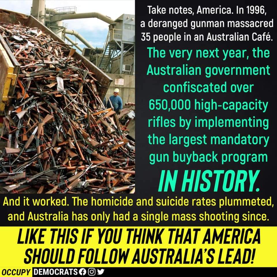 jilevin's tweet photo. Homicides and suicides plummeted after Australia did this: https://t.co/rTSobchK5a