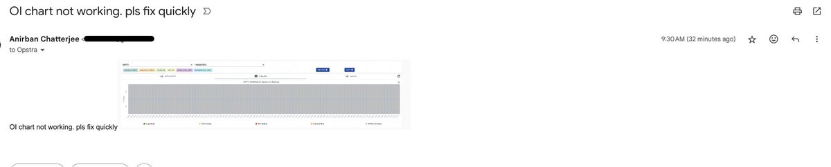 Anirbban's tweet photo. Notified #Opstra 30 mins back..
Even after getting free promotion, they didn't upgraded their service.
Seems following Zerodha model.
First get publicity via word of mouth, then ignore your user & promote other products.
Very bad practice. https://t.co/WLIdzZs7MB
