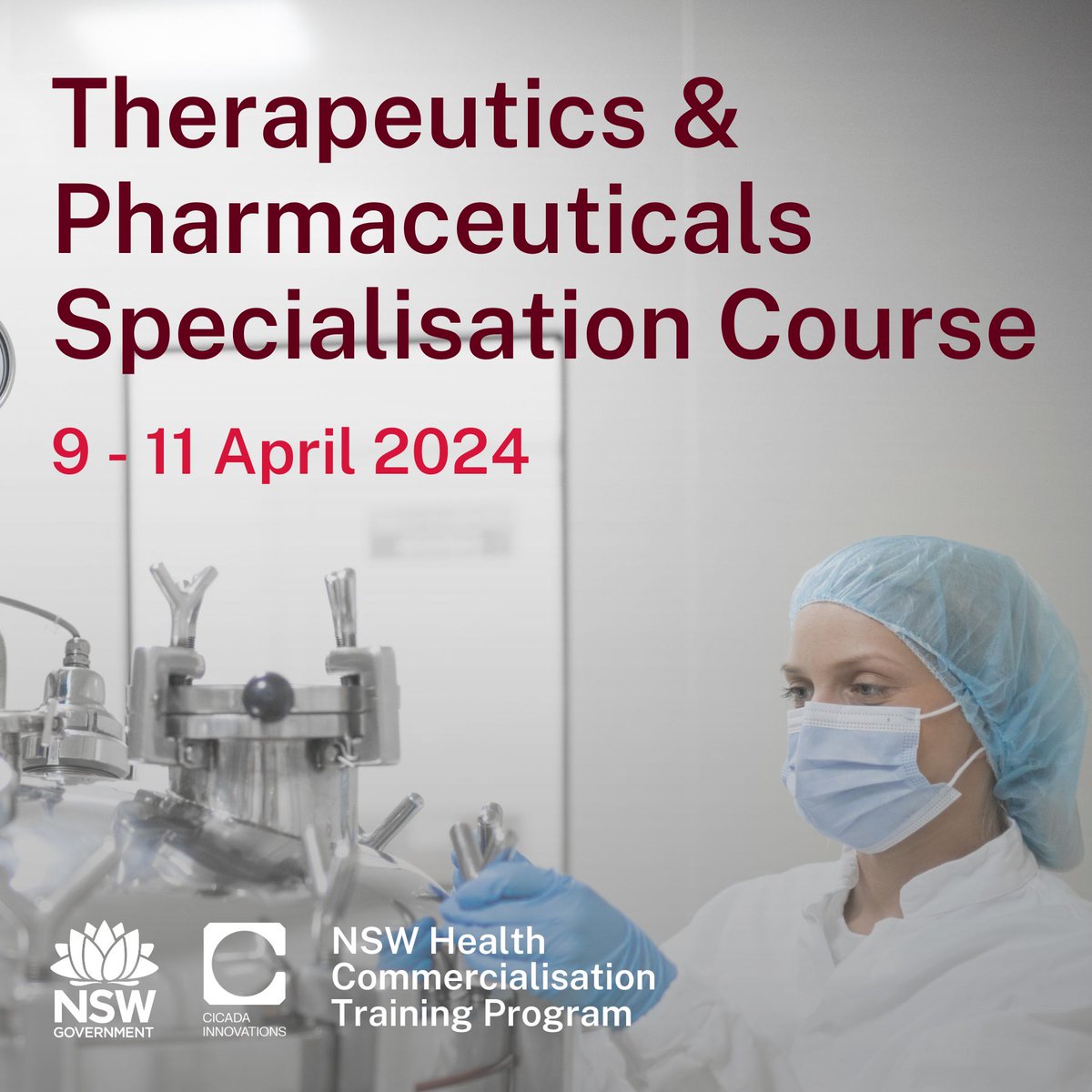 Join our FREE Pharmaceuticals & Therapeutics Specialisation course as part of the @NSWHealth Commercialisation Training Program: cicadainnovations.com/programs/ctp-s… Delivered by @CicadaInnovations in partnership w/ Sydney Pharmacy School, Aus' leading centre for pharma education.