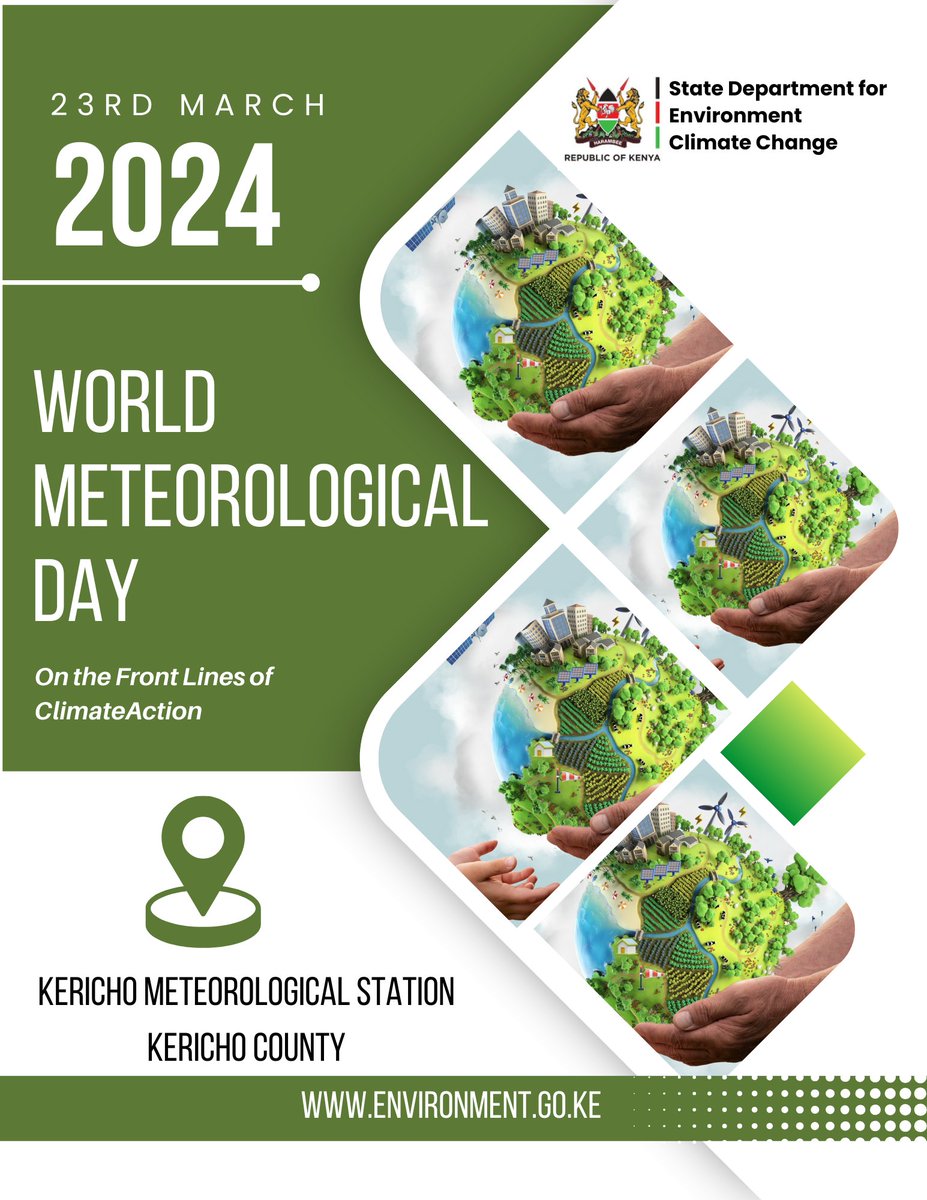 EnviClimateC_Ke's tweet photo. Every year on March 23, the world commemorates #WorldMeteorologicalDay, which highlights the vital role that the National Meteorological and Hydrological Services play in ensuring public safety and well-being #MetDay https://t.co/Kxp0NeO9Q7