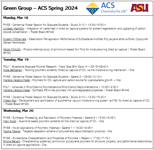 We are ready for #ACSSpring2024
Come see our posters and talks! - See you in NOLA🎉
Come to <a href="/POLY_ACS/">ACS POLY Division</a> and <a href="/acspmse/">ACS PMSE Division</a> 
<a href="/Green_Polymers/">Matthew Green</a>
