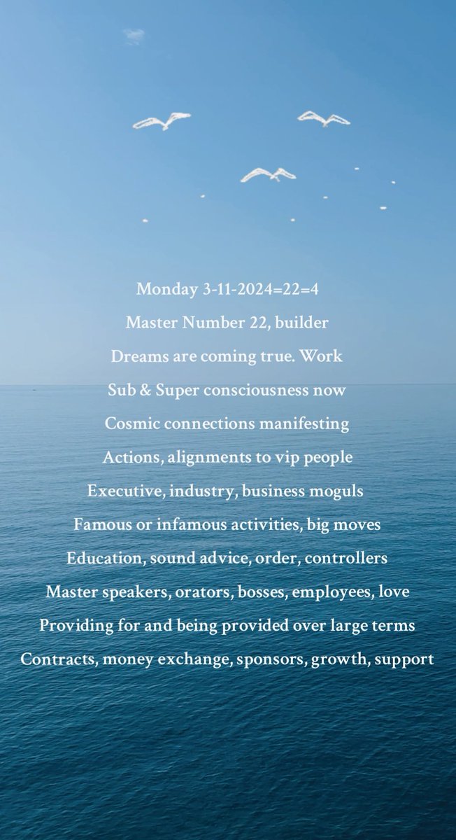 JuhlHelias's tweet photo. NUMEROLOGY TODAY #MONDAY #MASTERNUMBER22 #BUILDER #NEW #BUSINESS #MOGUL #MASTER #DREAMER #REALITY #CONTROLLER #WORK #SUPPORT #SUPPORTED #FOLLOWME https://t.co/J2Kmdyvayk