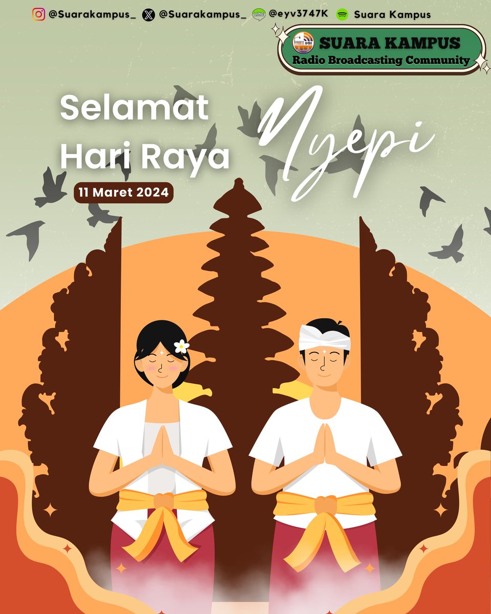 suarakampus_'s tweet photo. Selamat Hari Raya Nyepi Tahun Baru Saka 1946!💫
Di hari yang baik ini semoga kedamaian menyertai kita selalu dimanapun kita berada. https://t.co/2DrC5ykExE