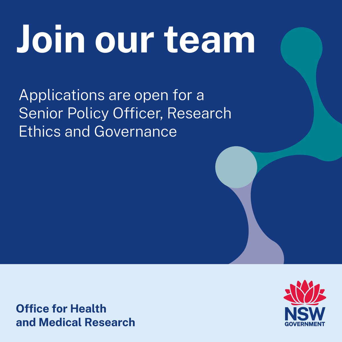 Do you want to be part of a team dedicated to enhancing the health system in NSW through innovative health & medical research policies? We're recruiting a Senior Policy Officer within the Research Ethics and Governance Unit: jobs.health.nsw.gov.au/moh-int/jobs/s… Closing 11:59pm Mon 18 Mar 2024