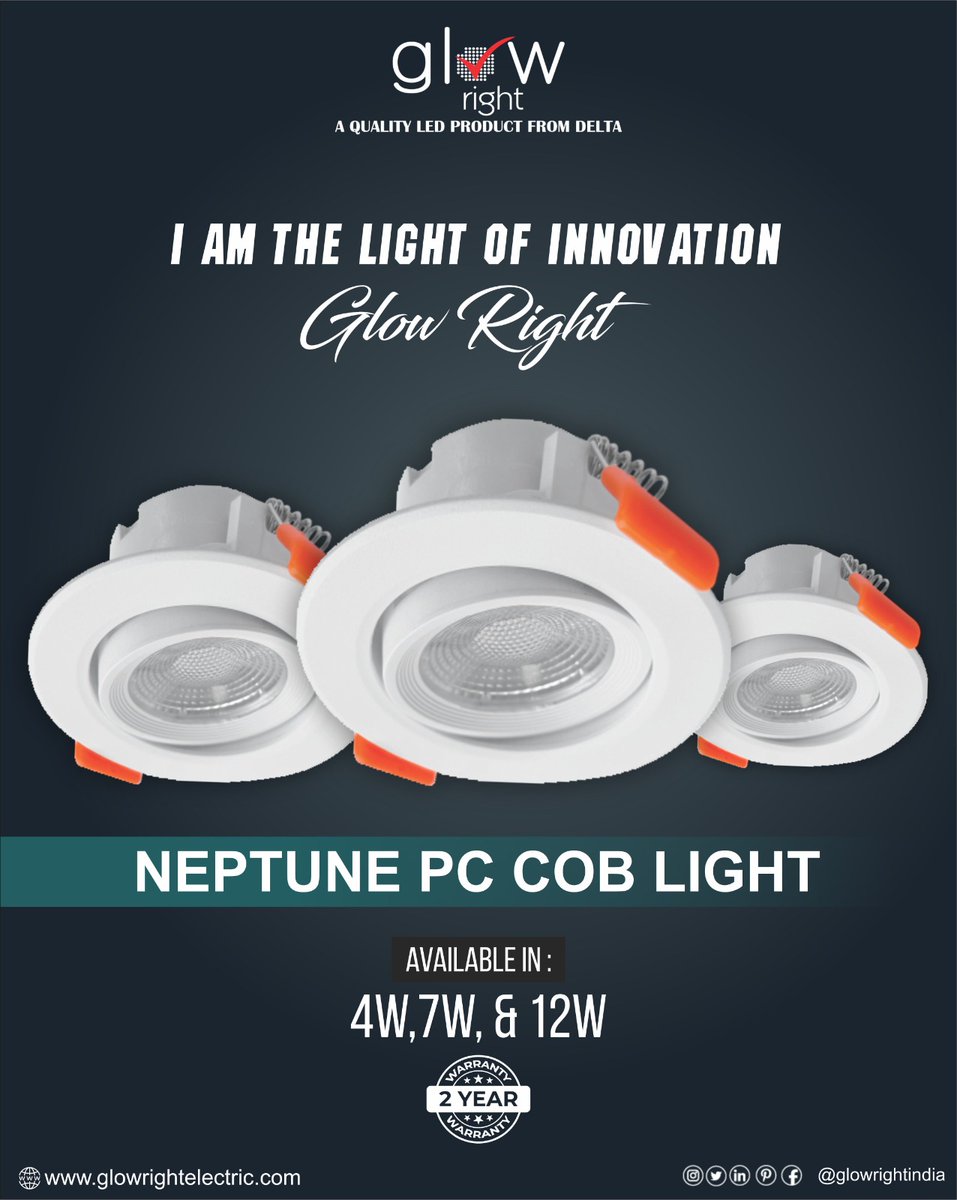 GlowrightIndia's tweet photo. Introducing Neptune PC COB Lights from Glow Right Electric! Illuminate your space with unparalleled brightness and energy efficiency. Say hello to vibrant rooms! 📷📷
Visit Us - https://t.co/dc94ZTWM6B
#NeptunePC #COBLights #indianhomedecor #indianlights #nature #COB #coblights https://t.co/vvBLRgdsJJ