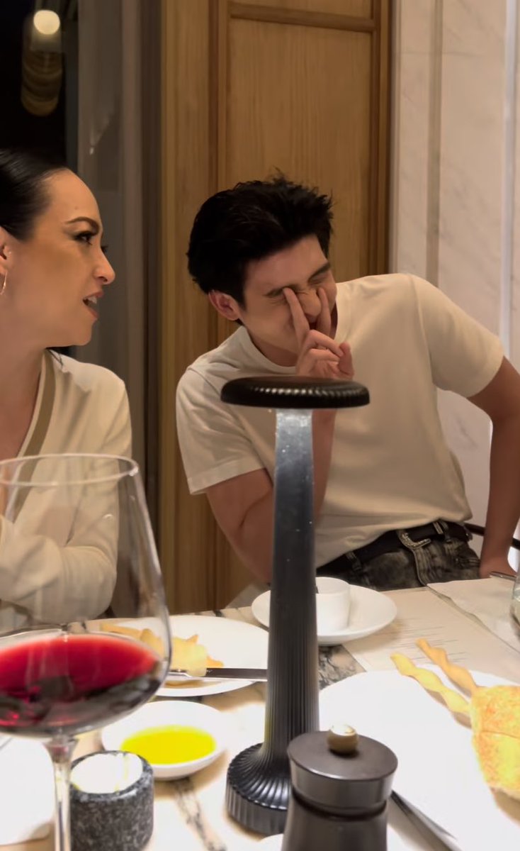 POV: You are having a dinner in front of a fine guy.