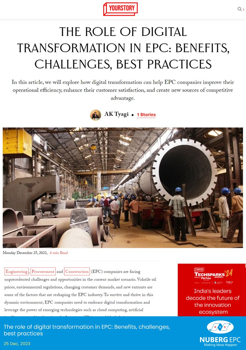 NubergEPC's tweet photo. Learn how Nuberg EPC's 65+ chemical plants across 32+ countries thrive on digital innovation, boosting efficiency, customer satisfaction, and competitive advantage in the EPC industry. To read the full article, click https://t.co/l7dl6Mjyhc
#NubergEPC #MakingIdeasHappen https://t.co/N4IHfBNoZ4
