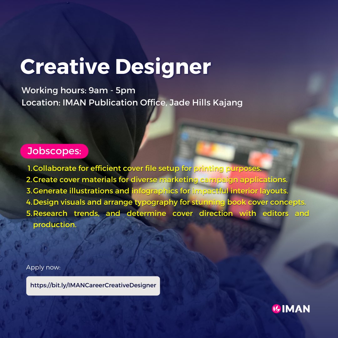 Requirements:
1. Education background: Degree or above in Arts &amp; Design or relevant qualification
2. Proven 1-5 years of work experience in the content &amp; creative field.
3. Desire to learn and excellent knowledge and skill in Photoshop, InDesign, and Illustrator.