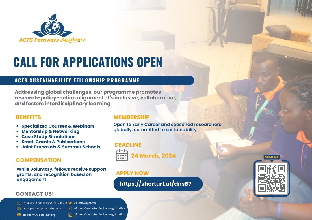 PathwaysACTS's tweet photo. The ACTS Sustainability Fellowship Programme 2024 is waiting for you. Don't let this chance slip away, so apply now before it's too late!
Apply and share! ๐๐ https://t.co/Y968JLUMNW
Deadline 24 March 2024
#ACTSFellowship
#PathwaysAcademy
#Sustainability https://t.co/BvgLf0aHV4