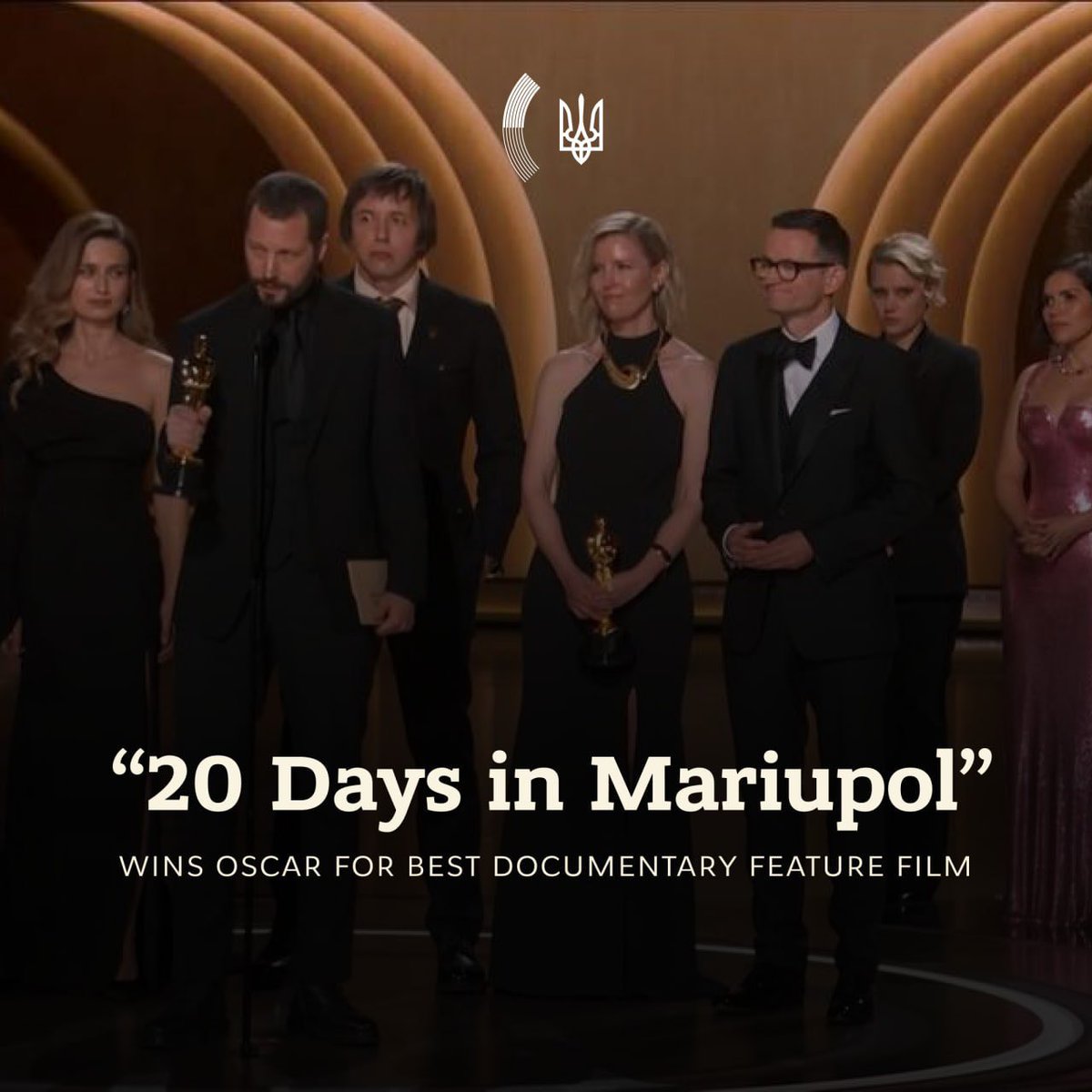 🎞️ 20 Days in Mariupol won #Oscars2024  in the Documentary Feature Film category! A film by Mstyslav Chernov about Russia's war crimes in #Mariupol in February-March 2022 — a film that is painful to watch. But it must be painful to watch. The world deserves to know the truth 👏