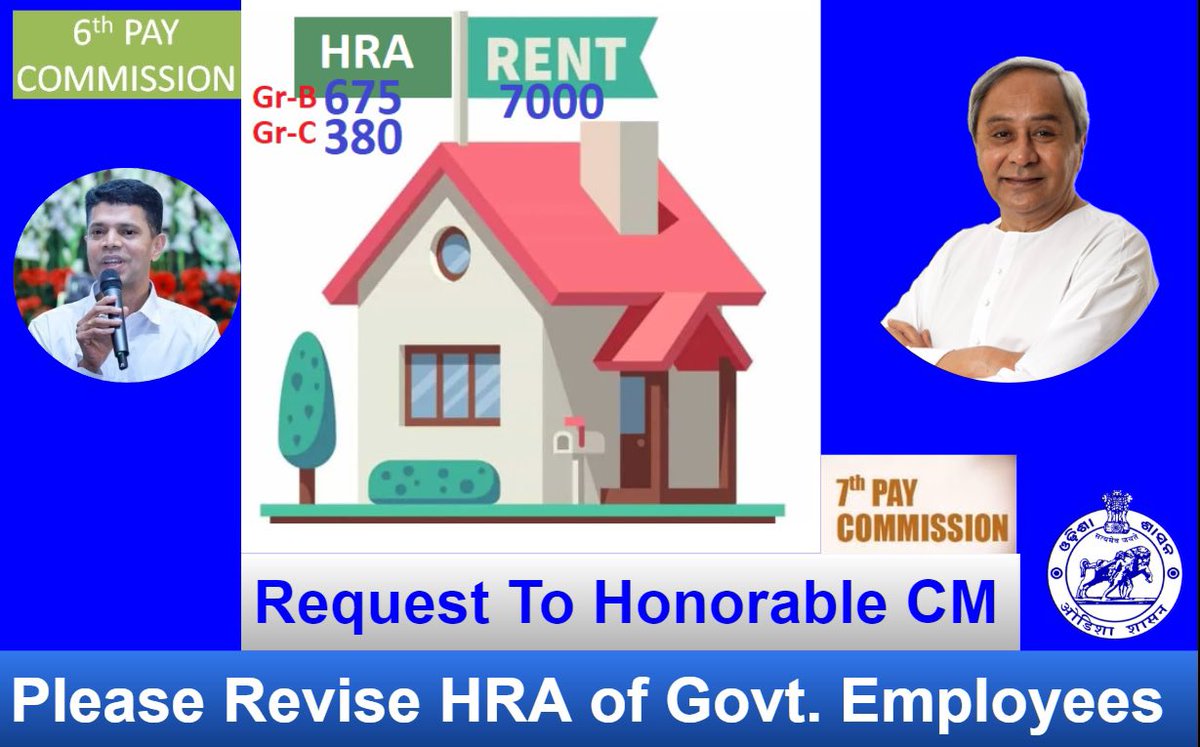 TAPU096's tweet photo. Respected @CMO_Odisha sir, The House rent allowance (HRA) for state government employee is given since 2008 as per 6th pay CPC is very less like ₹370 and ₹675. House rent at this  price is not possible. Kindly revise HRA as per 7th pay CPC.
@Naveen_Odisha
@MoSarkar5T
@SecyChief https://t.co/PfzJo0kfSv